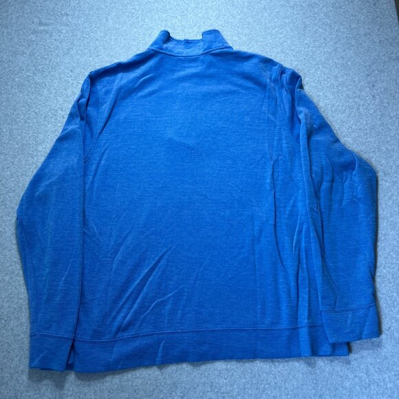 LL Bean Sweatshirt Mens 3XL Blue Pullover 1/4 Zip Cotton Polyester Blend Logo - Picture 4 of 8